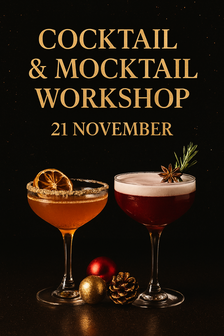 Cocktail &amp; mocktail workshop 21 november 2025